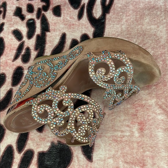 Rene Caovilla Women's Crystal Embellished Wedge Sandals - Silver - Picture 6 of 7